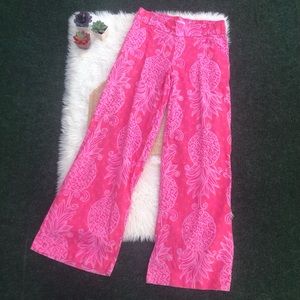 Lilly Pulitzer Pink Sunray Pant Linen Cotton Blend